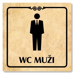 WC muži, 100x100mm, pergamen, Texas